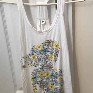 Flower Hippie Girl Woman Silhouette Tank